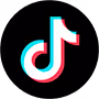 TikTok company logo with a stylized musical note in cyan, white, and red on a black background.